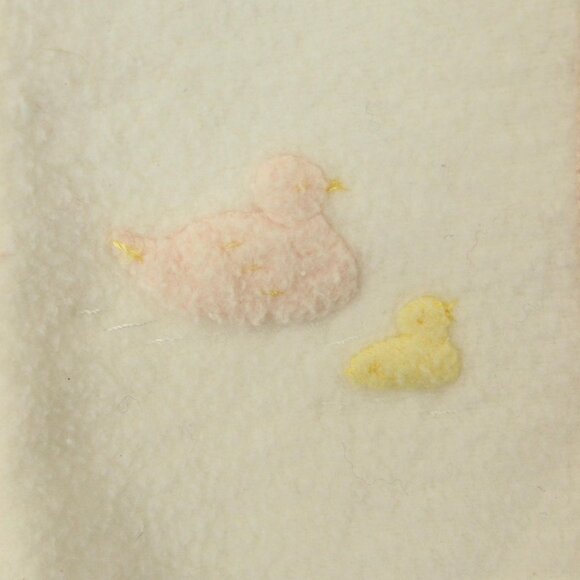 Vintage 1960s Baby Jacket With Ducks, Infant Girls Fleece Layette Clothing - Picture 4 of 10